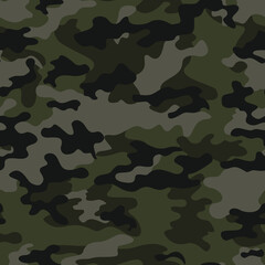 Fototapeta premium Army camouflage seamless vector khaki pattern, trendy modern background, camouflage texture.