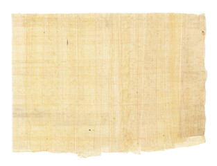 Horizontal handmade papyrus paper from Egypt, transparent background