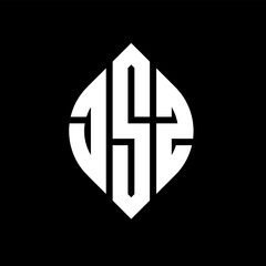 Fototapeta premium JSZ circle letter logo design with circle and ellipse shape. JSZ ellipse letters with typographic style. The three initials form a circle logo. JSZ circle emblem abstract monogram letter mark vector.