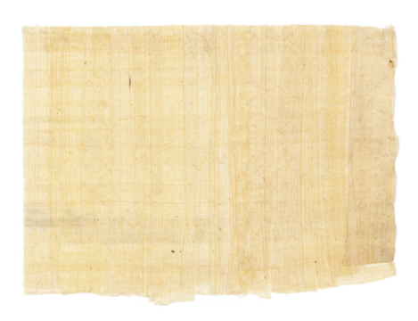 Horizontal handmade papyrus paper from Egypt, transparent background