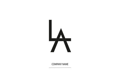 LA or AL Minimal Logo Design Vector Art Illustration