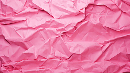 Fototapeta premium Crumpled paper texture in pink color - ai generative