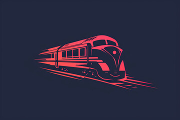 Beautiful and stylish train logo. - obrazy, fototapety, plakaty