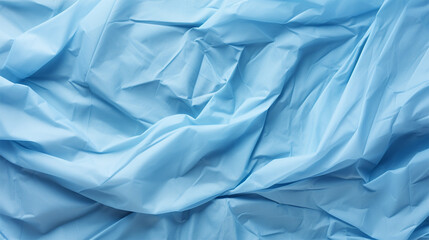 Crumpled paper texture in blue color - ai generative