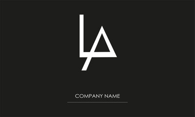LA or AL Minimal Logo Design Vector Art Illustration