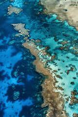Naklejka na ściany i meble Um mapa mostrando a localização da Grande Barreira de Corais - Fundo de tela 