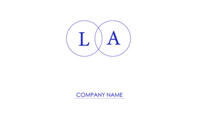 LA or AL Minimal Logo Design Vector Art Illustration