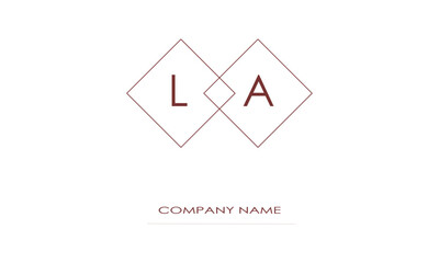 LA or AL Minimal Logo Design Vector Art Illustration