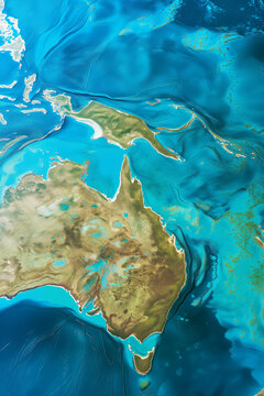 Um mapa mostrando a localização da Grande Barreira de Corais - Fundo de tela 