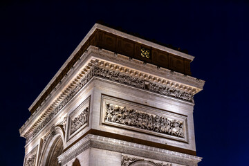 Fototapeta premium Paris, France - 20 May, 2023: view on the Arc de Triomphe at the night