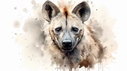 Muurstickers Hyena portrait head © Cybonad