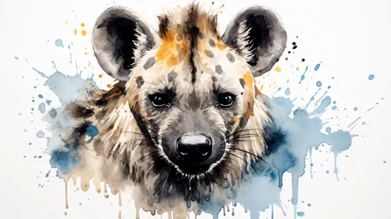 Crédence de cuisine en verre imprimé Hyène Hyena portrait head