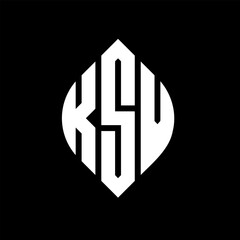 KSV circle letter logo design with circle and ellipse shape. KSV ellipse letters with typographic style. The three initials form a circle logo. KSV circle emblem abstract monogram letter mark vector.