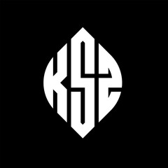 KSZ circle letter logo design with circle and ellipse shape. KSZ ellipse letters with typographic style. The three initials form a circle logo. KSZ circle emblem abstract monogram letter mark vector.