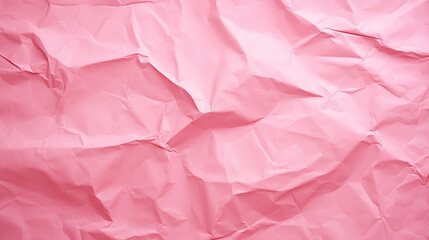 Fototapeta premium Crumpled paper texture in pink color - ai generative