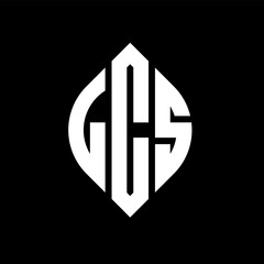 Fototapeta premium LCS circle letter logo design with circle and ellipse shape. LCS ellipse letters with typographic style. The three initials form a circle logo. LCS circle emblem abstract monogram letter mark vector.