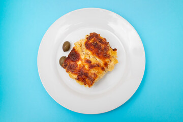 Typical portuguese dish with cod fish of Bacalhau com Natas