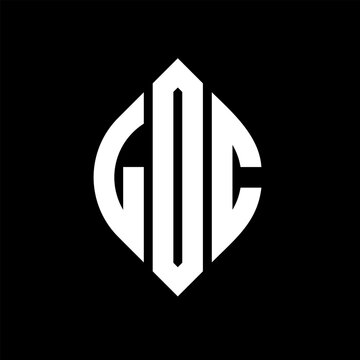LDC circle letter logo design with circle and ellipse shape. LDC ellipse letters with typographic style. The three initials form a circle logo. LDC circle emblem abstract monogram letter mark vector.