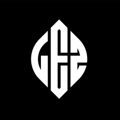 Fototapeta premium LEZ circle letter logo design with circle and ellipse shape. LEZ ellipse letters with typographic style. The three initials form a circle logo. LEZ circle emblem abstract monogram letter mark vector.