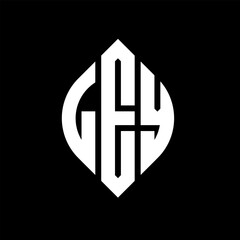 LEY circle letter logo design with circle and ellipse shape. LEY ellipse letters with typographic style. The three initials form a circle logo. LEY circle emblem abstract monogram letter mark vector.