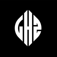 LHZ circle letter logo design with circle and ellipse shape. LHZ ellipse letters with typographic style. The three initials form a circle logo. LHZ circle emblem abstract monogram letter mark vector.