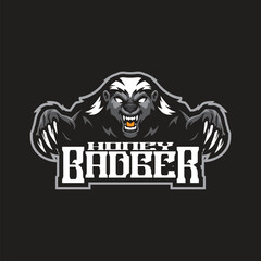 Badger mascot logo design with modern illustration concept style for badge, emblem and t shirt printing. Angry badger illustration for sport and esport team.