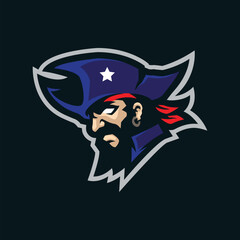 Patriot mascot logo design vector with modern illustration concept style for badge, emblem and t shirt printing. Head patriot illustration.