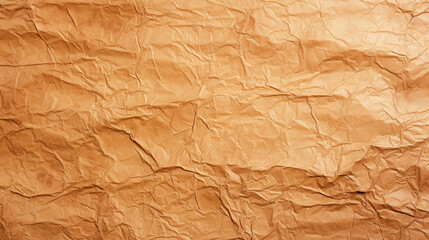 Fototapeta premium Crumpled paper texture in brown color - ai generative