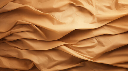 Crumpled paper texture in brown color - ai generative