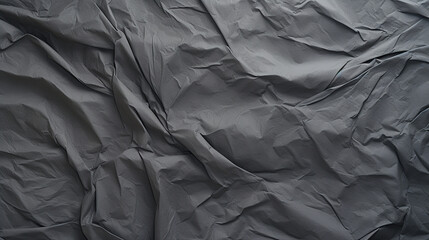 Crumpled paper texture in black color - ai generative