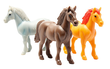 Resin Horse Playthings isolated on transparent Background