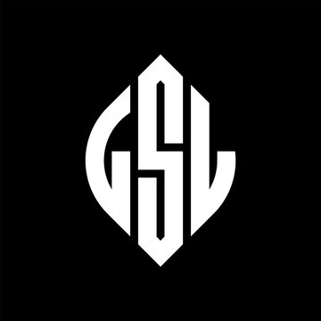 LSL circle letter logo design with circle and ellipse shape. LSL ellipse letters with typographic style. The three initials form a circle logo. LSL circle emblem abstract monogram letter mark vector.