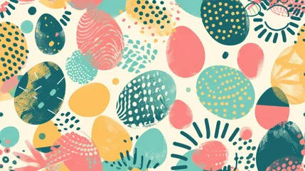 Meubelstickers Colorful Easter eggs background. Seamless pattern © Oleg
