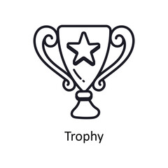 Trophy vector outline doodle Design illustration. Symbol on White background EPS 10 File