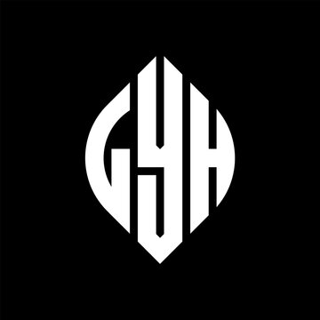 LYH circle letter logo design with circle and ellipse shape. LYH ellipse letters with typographic style. The three initials form a circle logo. LYH circle emblem abstract monogram letter mark vector.