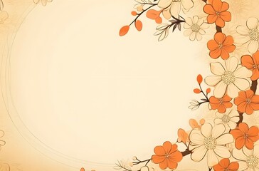 Abstract Oriental Floral Frame Design