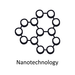 Nanotechnology vector outline doodle Design illustration. Symbol on White background EPS 10 File