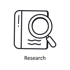 Research vector outline doodle Design illustration. Symbol on White background EPS 10 File