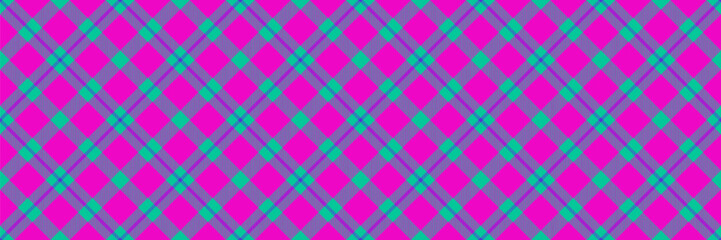 Fit check textile fabric, colourful texture plaid background. Neat pattern seamless tartan vector in bright and teal colors.