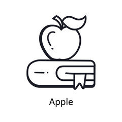 Apple vector outline doodle Design illustration. Symbol on White background EPS 10 File