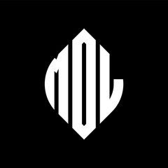 MDL circle letter logo design with circle and ellipse shape. MDL ellipse letters with typographic style. The three initials form a circle logo. MDL circle emblem abstract monogram letter mark vector.