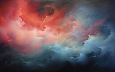 The emotional symphony painted by swirling wisps of abstract smoke against a twilight sky.