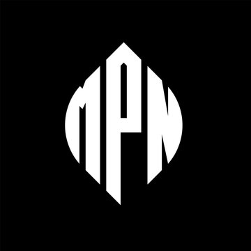 MPN circle letter logo design with circle and ellipse shape. MPN ellipse letters with typographic style. The three initials form a circle logo. MPN circle emblem abstract monogram letter mark vector.
