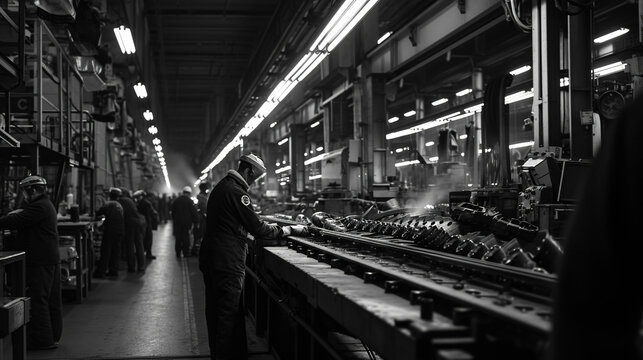 Military factory for the production of tanks.