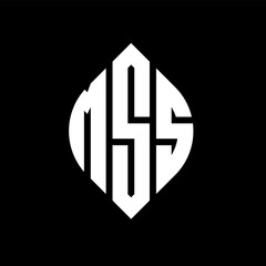 Obraz premium MSS circle letter logo design with circle and ellipse shape. MSS ellipse letters with typographic style. The three initials form a circle logo. MSS circle emblem abstract monogram letter mark vector.