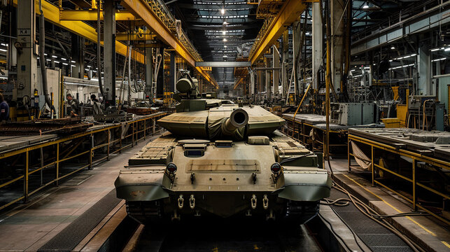 Military factory for the production of tanks.