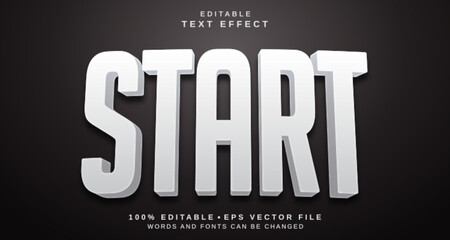 Editable text style effect - Start text style theme.