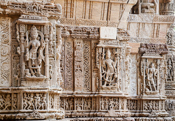 Exterior wall carved at Sun temple Modhera