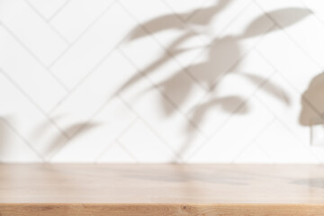 Blurred kitchen background, mockup, display for product advetising