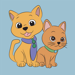 Obraz premium kitten happy and funny character vector artwork